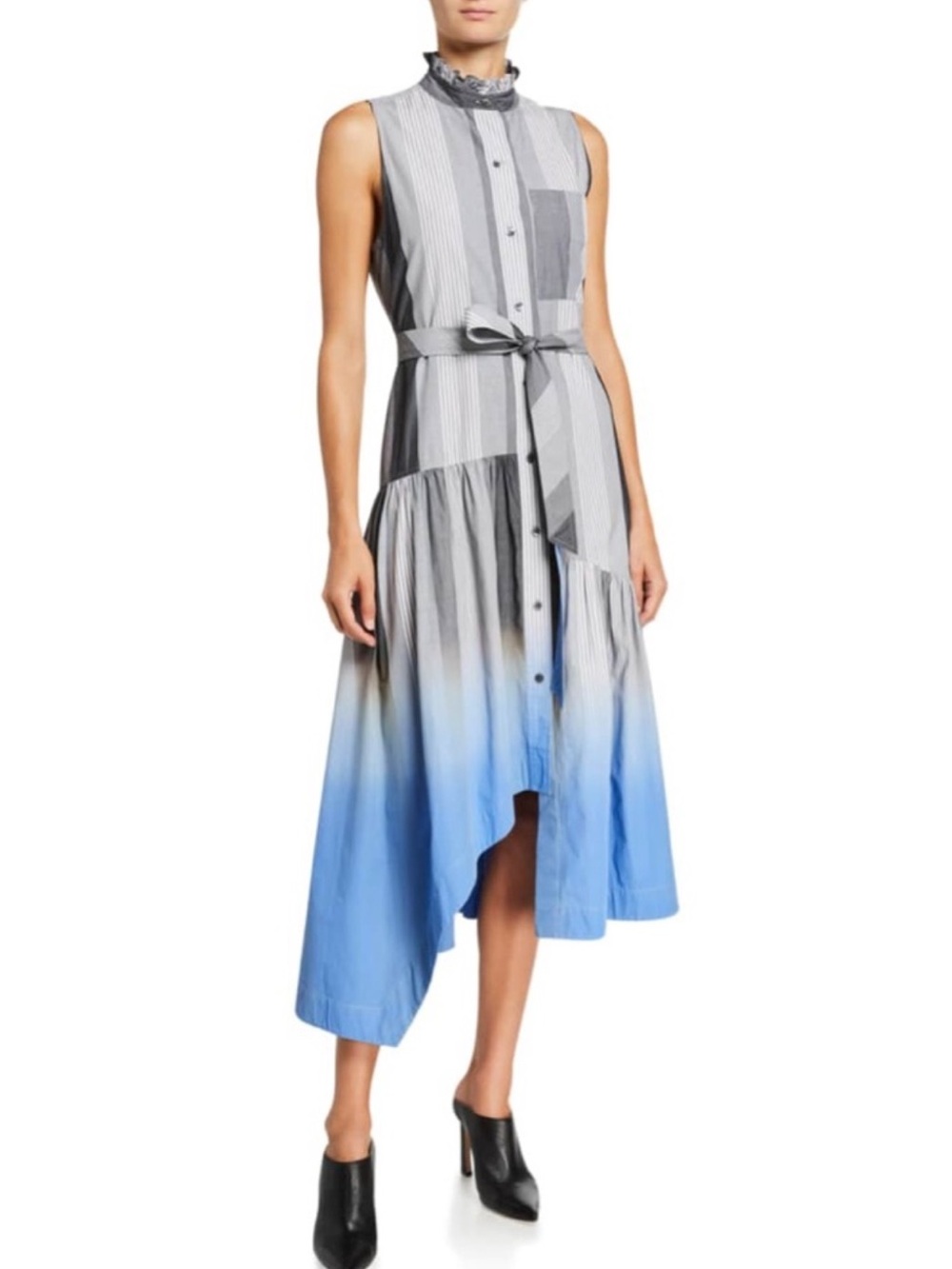 Derek Lam 10 Crosby Nerioa Dip Dye Long Asymmetrical Dress